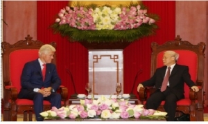 Tổng Bí thư Nguyễn Phú Trọng, Chủ tịch nước Trương Tấn Sang tiếp nguyên Tổng thống Hoa Kỳ Bin Clin-tơn